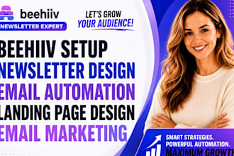 setup beehiiv newletters beehiiv website landing page design ai automation