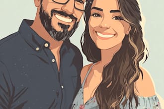 design couple portrait illustration
