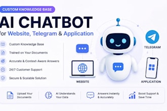 build custom knowledge base ai chatbot for website, telegram and application