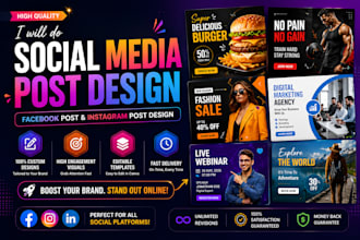 do social media post design, facebook post and instagram post design