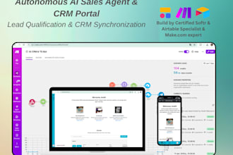 build custom ai automation, ai agents, make com workflows, and softr portals