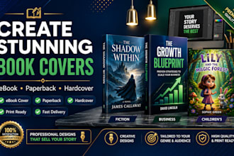 design a professional book cover for print and ebook
