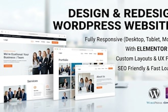design or redesign responsive wordpress website with elementor pro