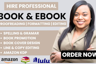 provide professional book proofreading, formatting and ebook editing service