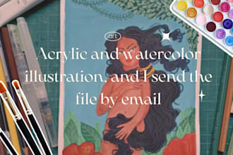 acrylic illustration and I send the file by email