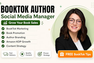 be your booktok author social media manager for book promotion, book marketing