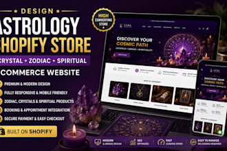 design astrology shopify store crystal zodiac spiritual ecommerce website online