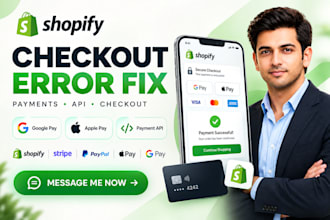 do shopify checkout error fix, google pay apple pay, payment API secure checkout