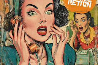 draw authentic vintage illustration, comic or retro art