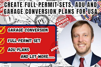 ca,tx,nc,oh full permit set,adu permit approval,framing plan,garage conversion