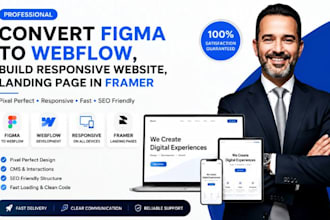 convert figma to web flow, build responsive website, landing page in framer