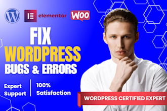 fix wordpress, woocommerce, and elementor bugs fast