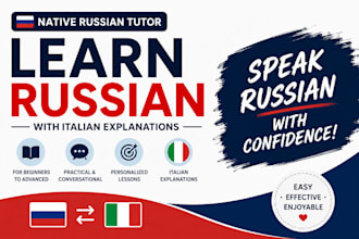 teach you russian language from beginner to advanced
