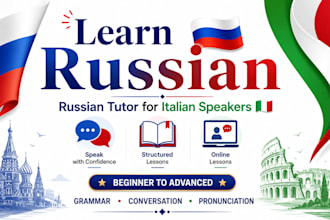 teach you russian language from beginner to advanced