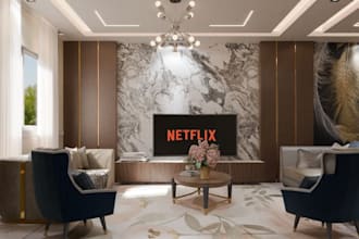 renovate apartment interior, 3d furniture layout render,luxury home 3d rendering