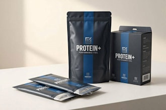 design creative box, pouch and label packaging design