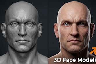 sculpt realistic 3d head model 3d face photo to 3d modeling 3d head bust face