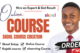 create online course content, skool setup kajabi course creation, skool course