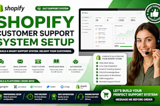 build shopify customer support system, setup help desk, live chat, email support