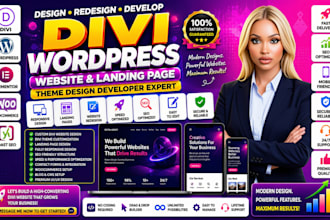 build redesign divi wordpress landing page website theme design developer expert