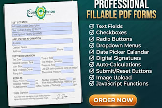 create professional fillable PDF form, editable interactive PDF, document design
