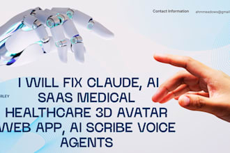 fix claude, ai saas medical healthcare 3d avatar web app, ai scribe voice agents