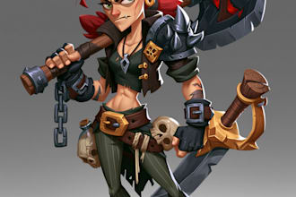 draw 2d game character illustration