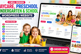 design daycare, preschool, kindergarten and school wordpress website