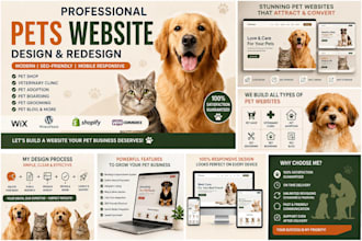 design pet website, pet shop, veterinary, pet grooming wix website