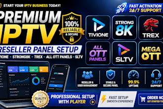 setup tivione, strong8k, trex, all ott panel, sltv, reseller panel, app rebrand