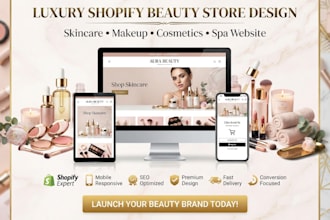 design skincare shopify store makeup cosmetic  beauty spa website