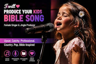 be female singer podcast jingle kid bible story song country pop song childrens