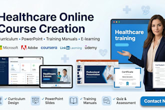 create medical healthcare online course content curriculum and training manual