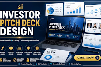 design a winning investor pitch deck, startup pitch deck, and presentation