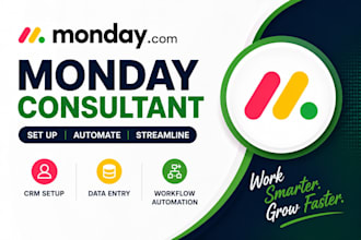 monday consultant monday CRM monday com data entry clickup project management