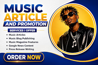 promote music article publish music blog google news music magazine website seo