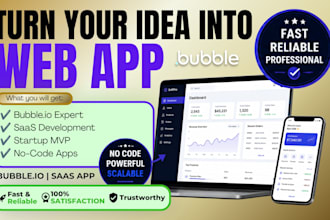 develop bubble io saas app bubble mvp startup web app and dashboard