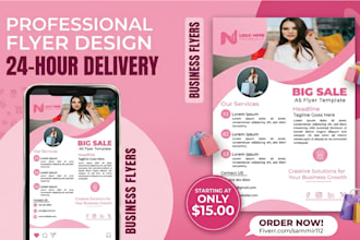create modern business flyer marketing flyer and promotional flyer design
