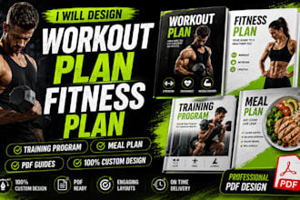 design workout plan, fitness plan, training program, meal plan PDF