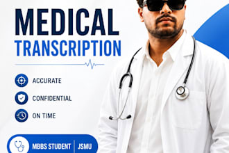do medical transcription of audio and video files