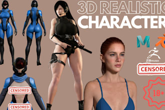 design realistic unreal engine nsfw 3d game characters with daz 3d modeling