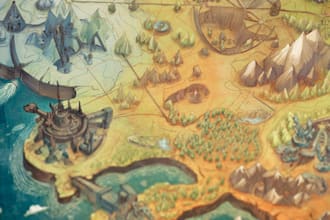 do fantasy map illustration with fantasy art