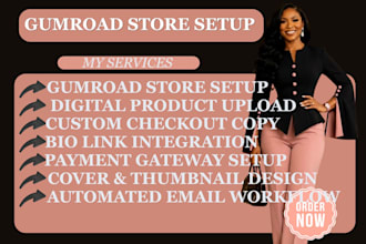 setup gumroad store, upload digital products, and do gumroad SEO