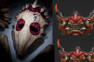 sculpt 3d cosplay,3d mask, 3d helmet, props, armor, 3d model