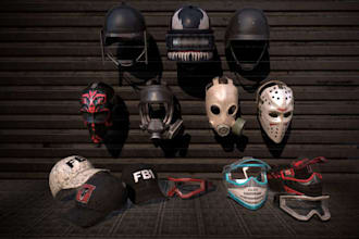 create 3d marks model, 3d helmet, 3d face marks, 3d model, for 3d printers
