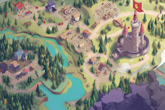create fantasy map illustration with fantasy art