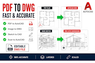 convert pdf to autocad image or scan to autocad dwg sketch to autocad dimension