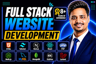 do react website development as full stack web developer, PHP laravel HTML CSS