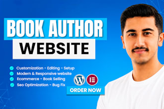build modern book author website or ebook author website