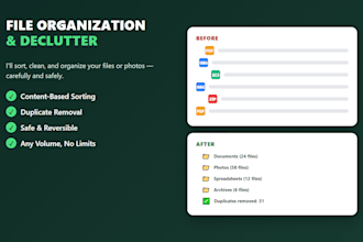 organize declutter and remove duplicate files or photos